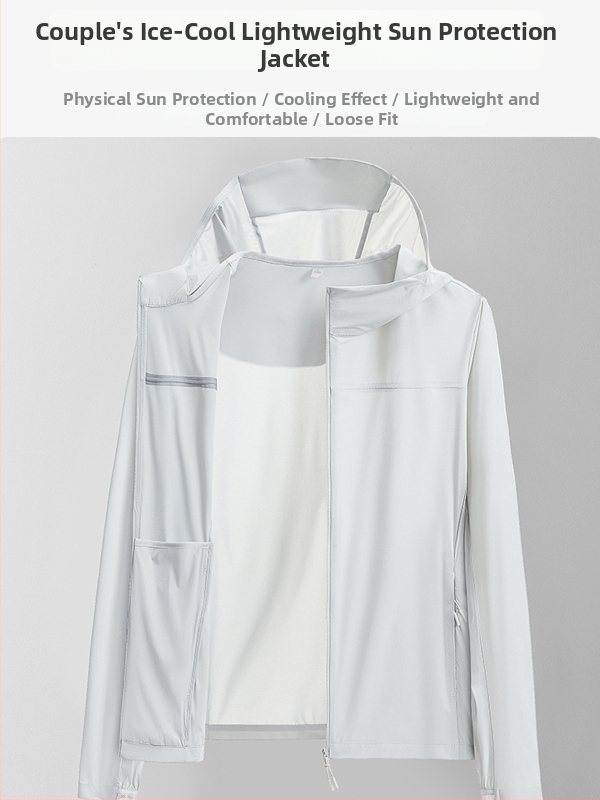 Unisex vasarinė vėjo striukė su UPF50+ saulės apsauga, gobtuvą, dryžuotas raštas, greitai džiūsta, 83% nylonas / 17% spandekso