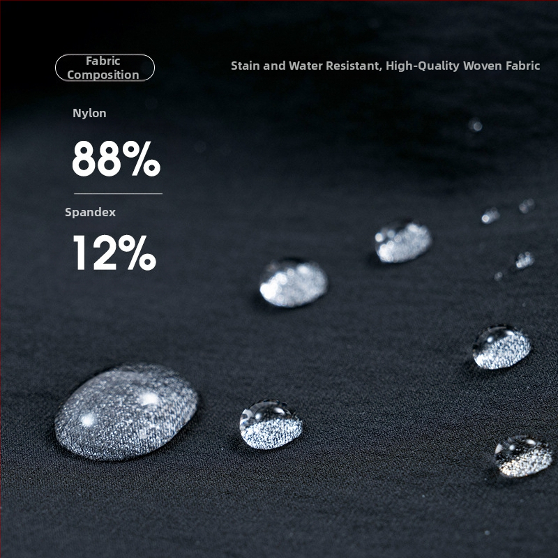 Vīriešu ūdensizturīga dubultslāņa jaka ar stāvošu apkakli, garām piedurknēm, austs audums