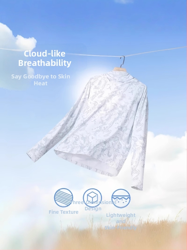 Meeste kamuflaažiline kalastus päikesekaitse jope — väga õhuke Ice Silk, hingav polüester, kapuutsiga, suvi