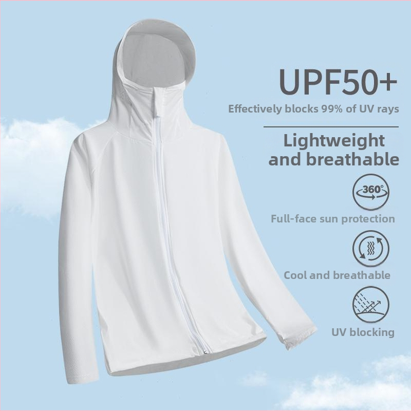 Meeste UPF50+ kapuutsiga päikesekaitse T-särk – kiire kuivatamine, hingav, tõmblukuga