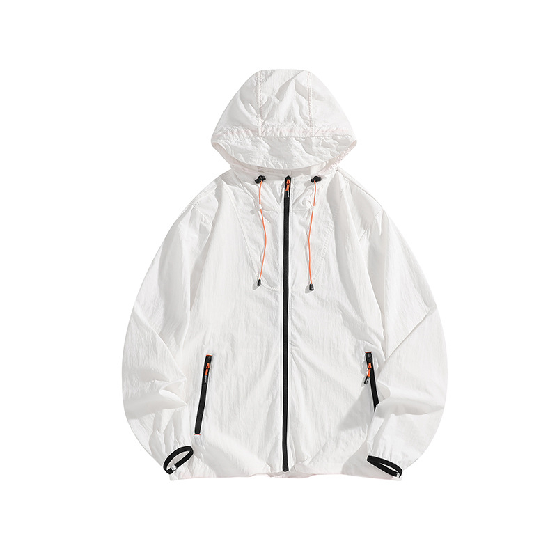 Unisex sportlik jope kapuutsiga, hingav 100% nailon, UPF50+ päikesekaitse, suveline mudel, tõmblukuga