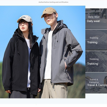 Lauko vėjo striukė – unisex, su gobtuvu, UPF100+ UV apsauga, kvėpuojanti ir greitai džiūstanti, nailono audinys