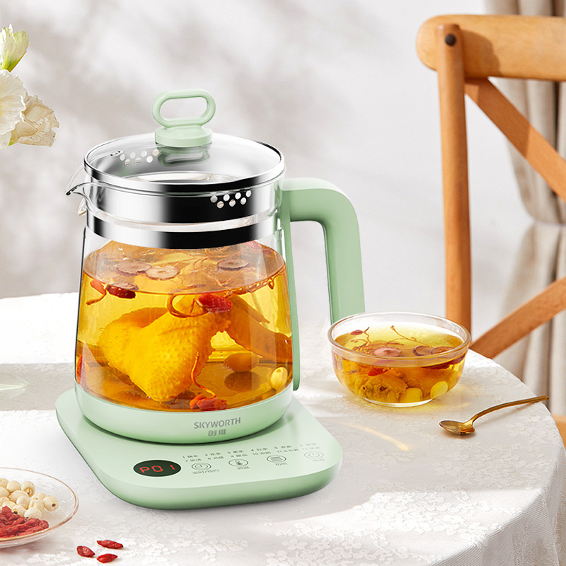 Skyworth Health Pot S195 1.8L corp din sticlă, control tactil, izolat, fierbător multifuncțional 220V 500-1000W