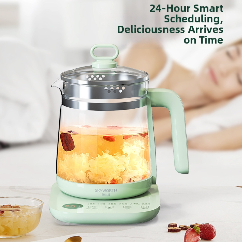 Skyworth Health Pot S195 1.8L sklenené telo, dotykové ovládanie, izolovaný, viacfunkčný hrniec na vodu 220V 500-1000W