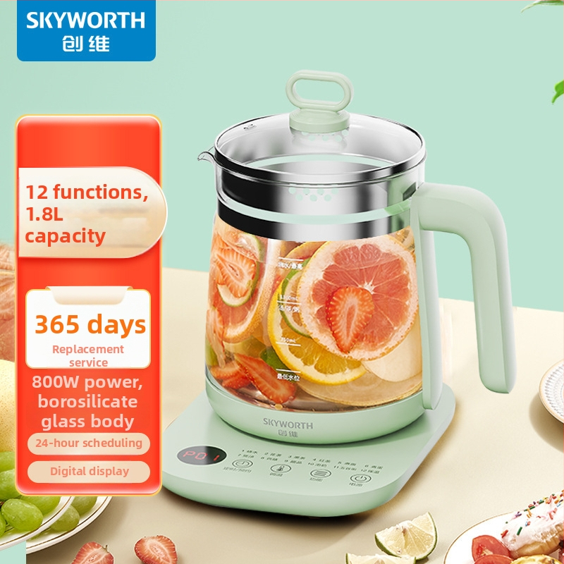Skyworth Health Pot S195 1.8L stiklo korpusas, jutiklinis valdymas, izoliacija, daugiafunkcinis vandens arbatinukas 220V 500-1000W