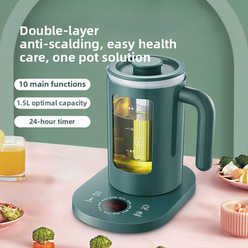 Elektrinis stiklinis arbatinukas sveikam dekokui, Corbier KBE996A, 800W, 220V, elektroninis termostatas su prisilietimo valdymu, 2–3 porcijoms