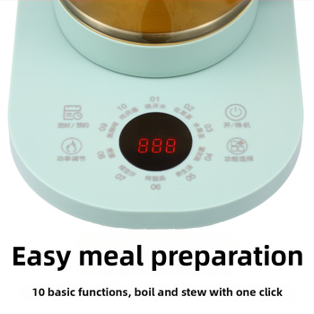 Elektrinis stiklinis arbatinukas sveikam dekokui, Corbier KBE996A, 800W, 220V, elektroninis termostatas su prisilietimo valdymu, 2–3 porcijoms