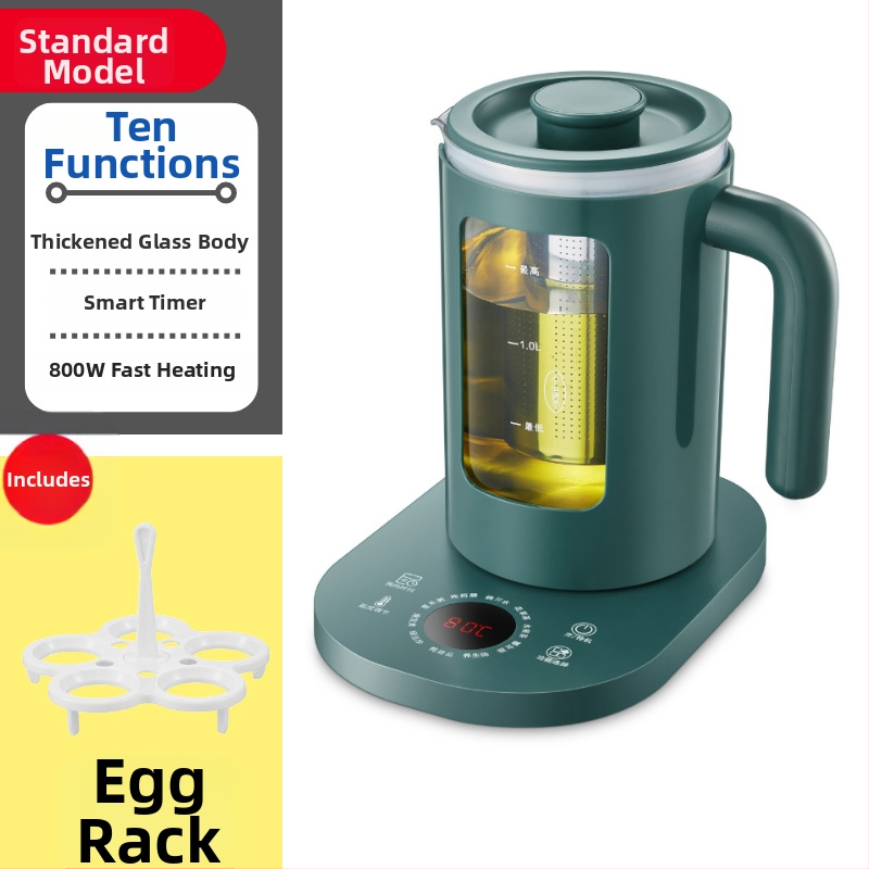 Elektrinis stiklinis arbatinukas sveikam dekokui, Corbier KBE996A, 800W, 220V, elektroninis termostatas su prisilietimo valdymu, 2–3 porcijoms