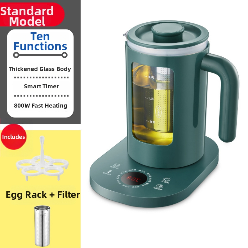 Elektrinis stiklinis arbatinukas sveikam dekokui, Corbier KBE996A, 800W, 220V, elektroninis termostatas su prisilietimo valdymu, 2–3 porcijoms