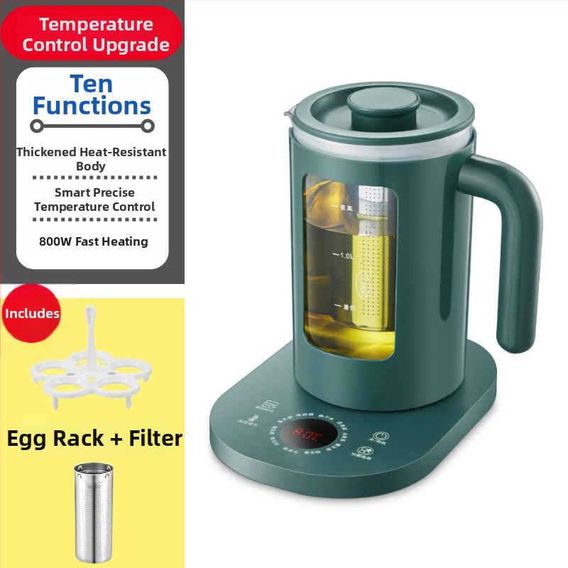 Elektrinis stiklinis arbatinukas sveikam dekokui, Corbier KBE996A, 800W, 220V, elektroninis termostatas su prisilietimo valdymu, 2–3 porcijoms