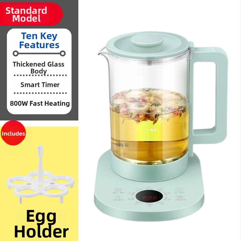 Elektrinis stiklinis arbatinukas sveikam dekokui, Corbier KBE996A, 800W, 220V, elektroninis termostatas su prisilietimo valdymu, 2–3 porcijoms