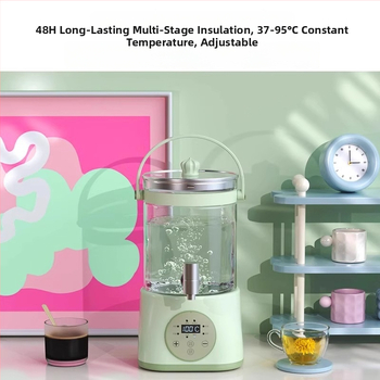 Elektriline tervisetee kann borosilikaatklaasiga, 2–3 L, 800 W, 220 V, puutetundlik juhtimine, elektrooniline termostaat, sobib 6+ inimeste jaoks