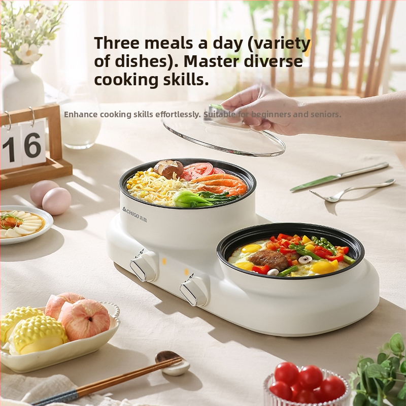 Elektrinis daugiafunkcis karštas puodas viename, 600 W, talpa 2 L, funkcijos: garinimas, kepimas, virimas, troškinimas, karštasis puodas; plastinis korpusas; anti-dry funkcija