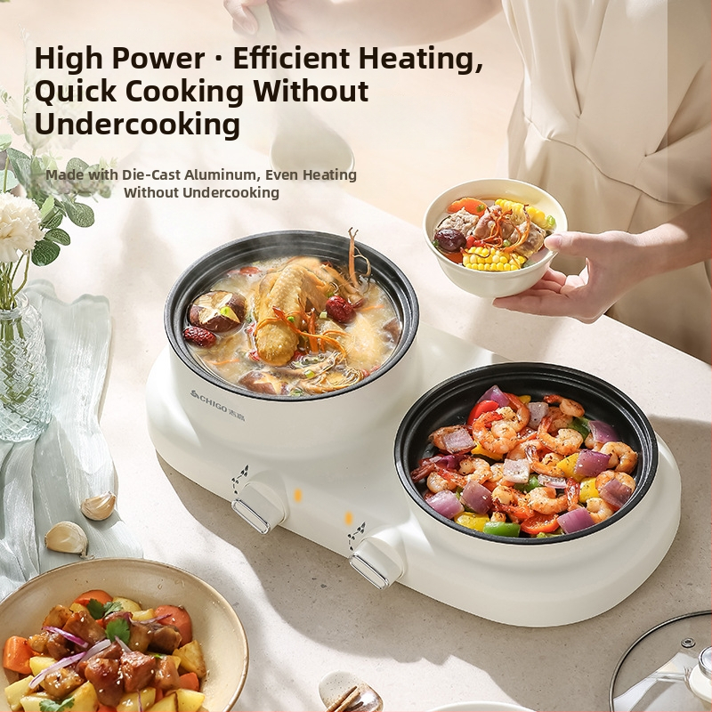 Elektrinis daugiafunkcis karštas puodas viename, 600 W, talpa 2 L, funkcijos: garinimas, kepimas, virimas, troškinimas, karštasis puodas; plastinis korpusas; anti-dry funkcija