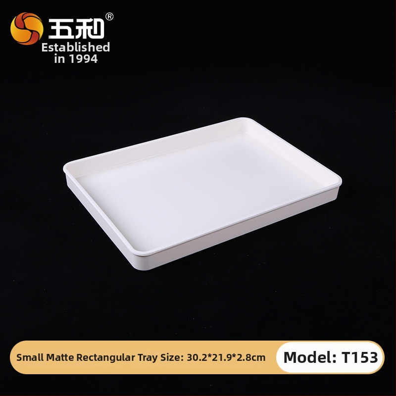 Melamininis stačiakampis arbatos ir desertų padėklas, stora konstrukcija, logotipo spausdinimas, galimas pritaikymas