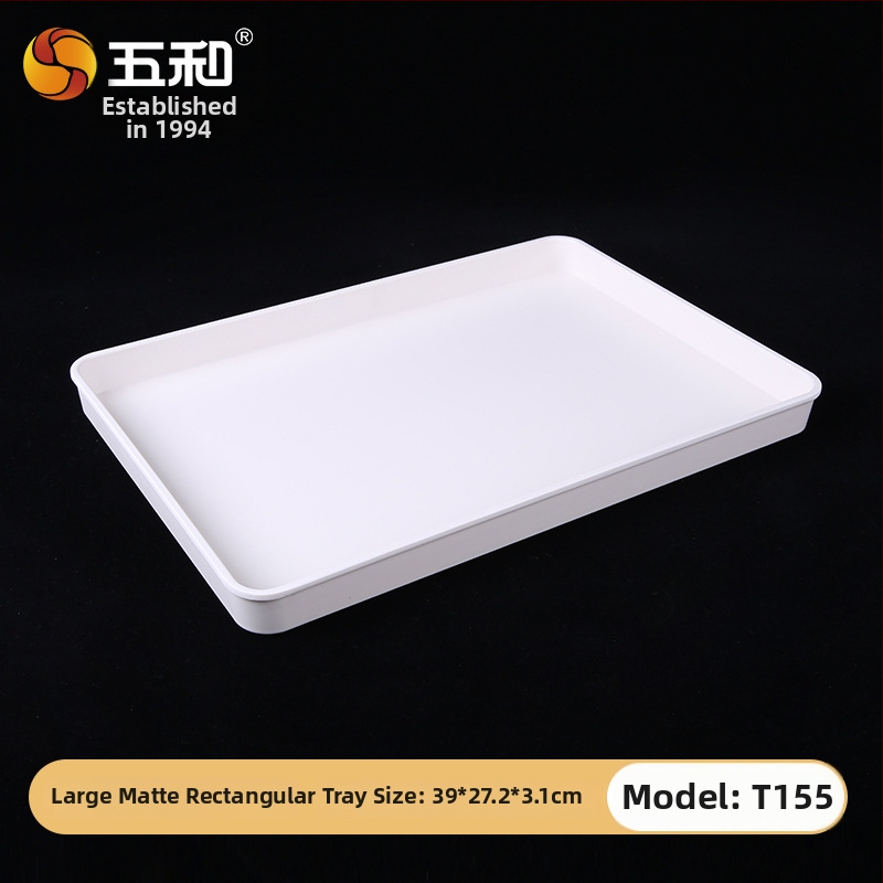 Melamininis stačiakampis arbatos ir desertų padėklas, stora konstrukcija, logotipo spausdinimas, galimas pritaikymas