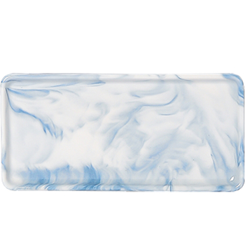 Keraminė kvadratinė plokštelė-padėklas su dryžiais, rankomis dažyta paviršius, šiuolaikinis minimalistinis stilius, tinkama mikrobangų krosninei