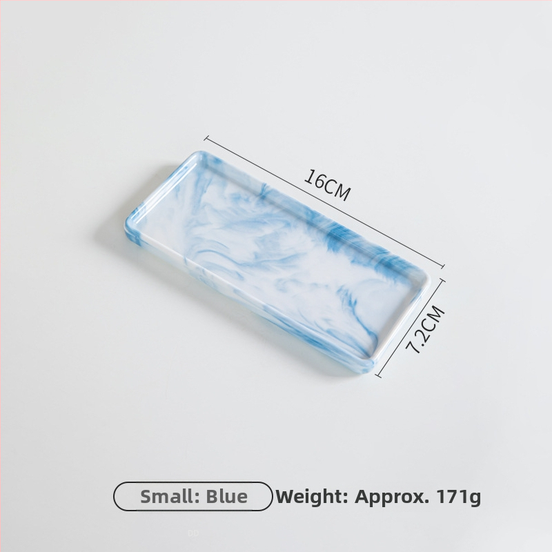 Keraminė kvadratinė plokštelė-padėklas su dryžiais, rankomis dažyta paviršius, šiuolaikinis minimalistinis stilius, tinkama mikrobangų krosninei