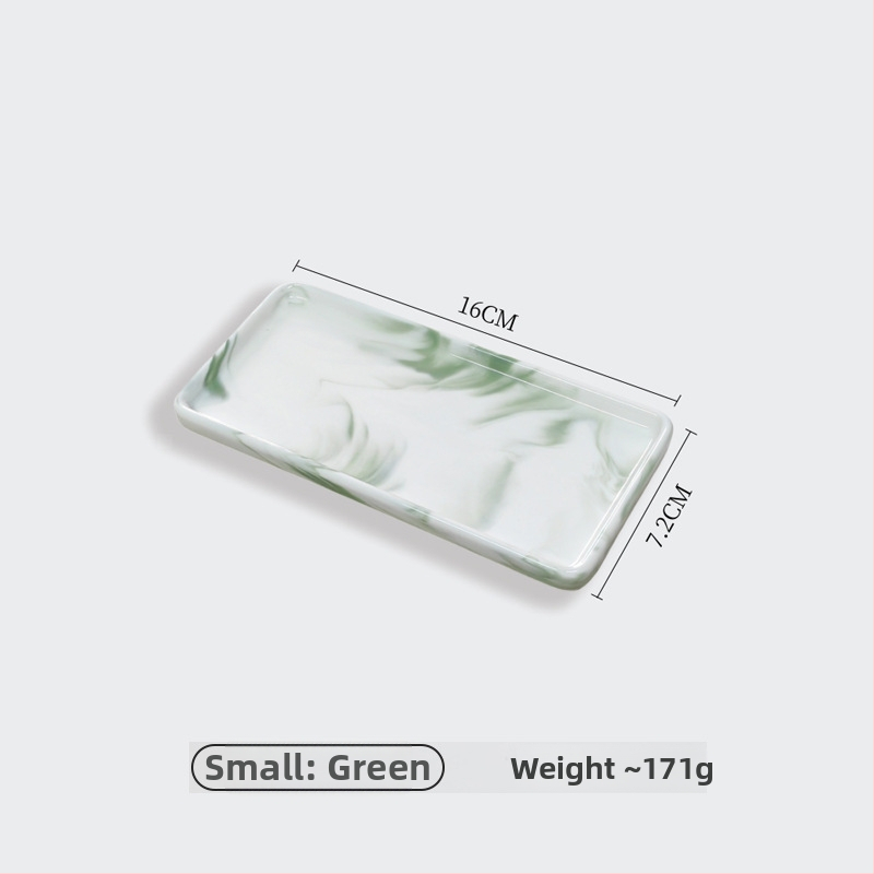 Keraminė kvadratinė plokštelė-padėklas su dryžiais, rankomis dažyta paviršius, šiuolaikinis minimalistinis stilius, tinkama mikrobangų krosninei