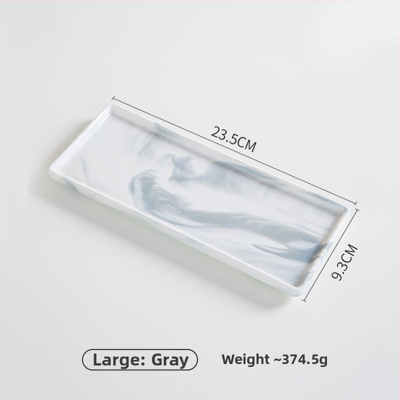 Keraminė kvadratinė plokštelė-padėklas su dryžiais, rankomis dažyta paviršius, šiuolaikinis minimalistinis stilius, tinkama mikrobangų krosninei