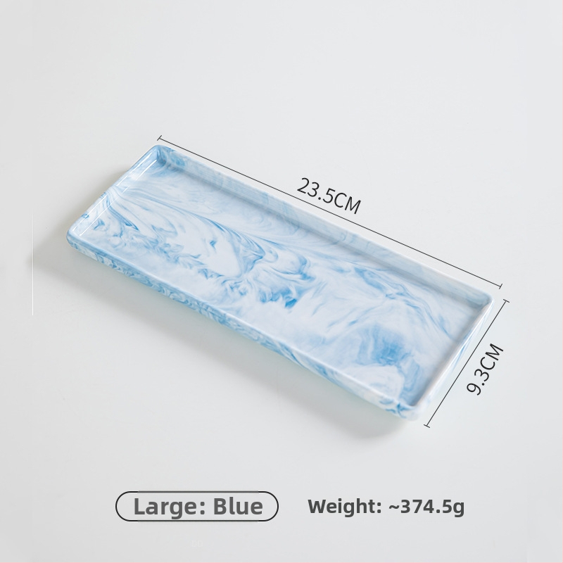 Keraminė kvadratinė plokštelė-padėklas su dryžiais, rankomis dažyta paviršius, šiuolaikinis minimalistinis stilius, tinkama mikrobangų krosninei