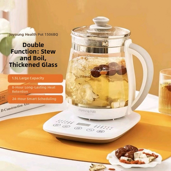 Jiuyang Sveikatos arbatinukas DGD1506BQ, talpa 1–1.5 L, borosilikatinio stiklo korpusas, lietimui jautrus valdymas, skaitmeninis termostatas
