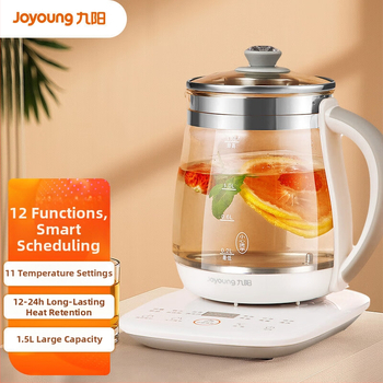 Jiuyang Sveikatos arbatinukas DGD1506BQ, talpa 1–1.5 L, borosilikatinio stiklo korpusas, lietimui jautrus valdymas, skaitmeninis termostatas