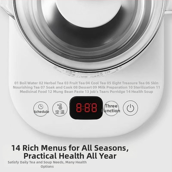 Ceainic de sănătate pentru birou – corp din sticlă borosilicată, 1–1,5 L, 220V, 500–1000W, termostat digital