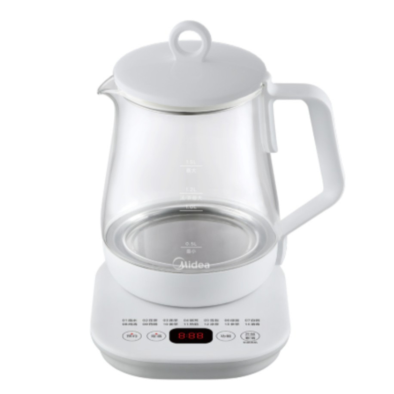 Ceainic de sănătate pentru birou – corp din sticlă borosilicată, 1–1,5 L, 220V, 500–1000W, termostat digital