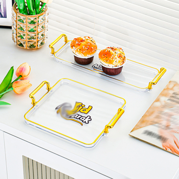 Plastikinė stačiakampė padėklas puodeliams, elektroplatinavimo paviršius, galimas logotipo spausdinimas