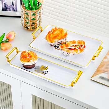 Plastikinė stačiakampė padėklas puodeliams, elektroplatinavimo paviršius, galimas logotipo spausdinimas