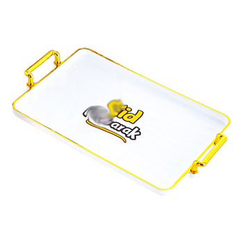 Plastikinė stačiakampė padėklas puodeliams, elektroplatinavimo paviršius, galimas logotipo spausdinimas