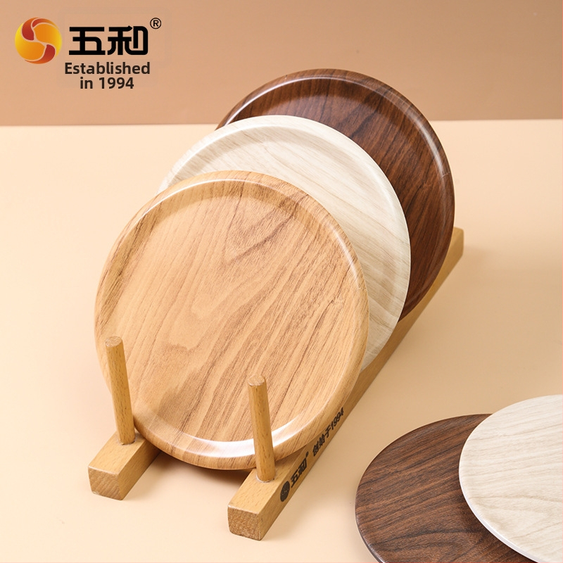 Apvalus stalo kilimėlis Kinijos stiliuje, medžio tekstūra, izoliacija, atsparus aukštai temperatūrai, anti-degimui