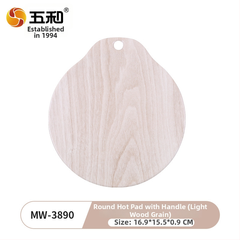 Apvalus stalo kilimėlis Kinijos stiliuje, medžio tekstūra, izoliacija, atsparus aukštai temperatūrai, anti-degimui