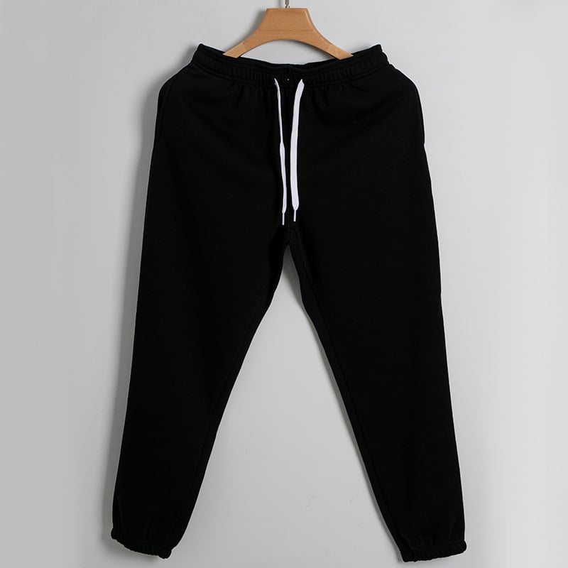 Fliisiga voodriga talvise sportpüksid vabas lõikes, keskmise taljega, 430 g puuvillasegu