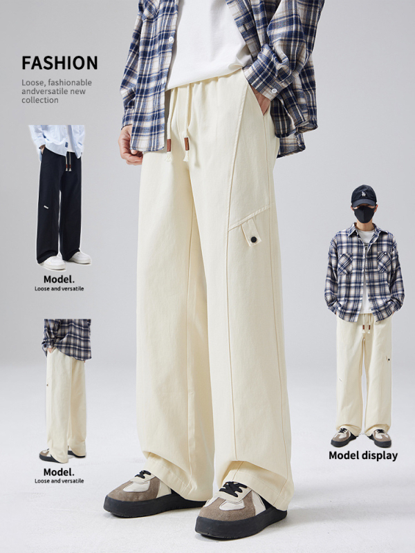 Meeste puuvillased igapäevased püksid talvise fleece voodriga, sirge lõige, keskmine vöökoht, mikroelastsus, moodne stiil