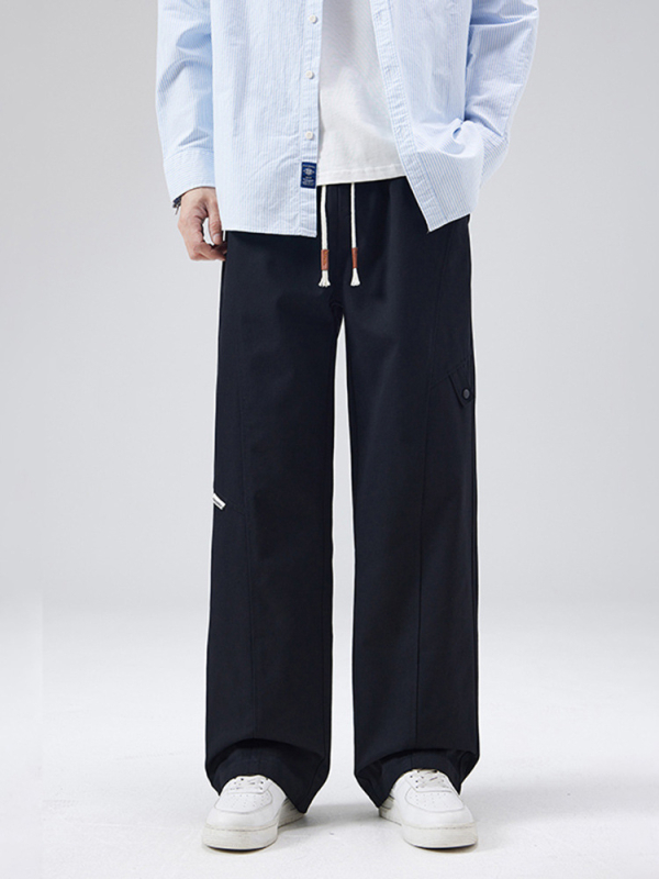 Meeste puuvillased igapäevased püksid talvise fleece voodriga, sirge lõige, keskmine vöökoht, mikroelastsus, moodne stiil