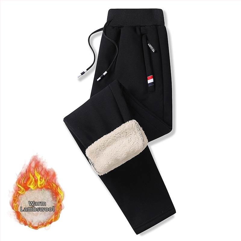 Meeste pikkade pükste fleece vooder, vaba lõige, keskmine vöökoht, polüester, mikroelastsus