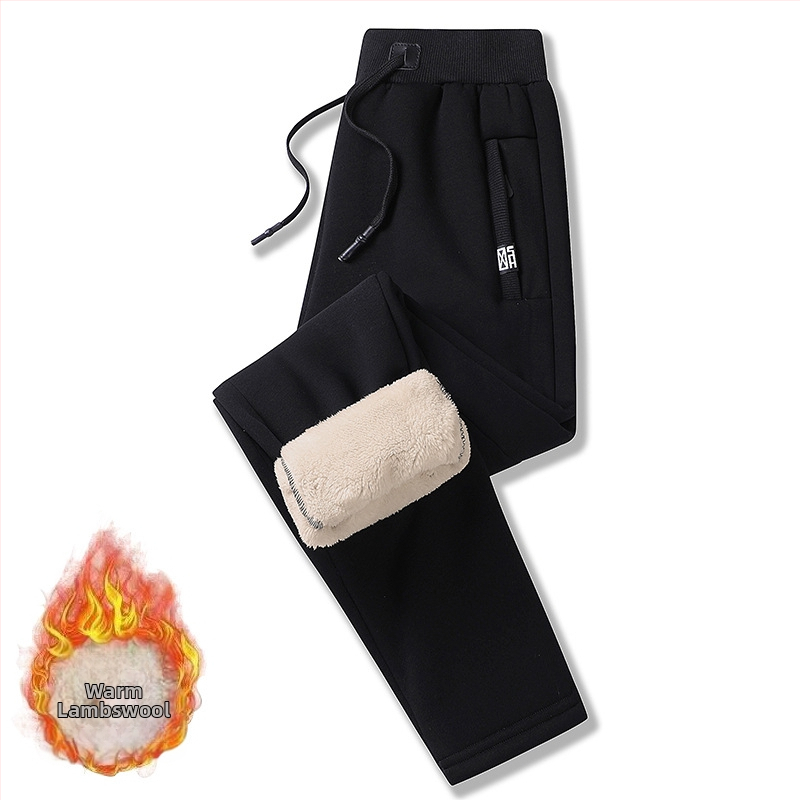 Meeste pikkade pükste fleece vooder, vaba lõige, keskmine vöökoht, polüester, mikroelastsus