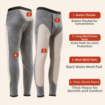 Unisex termopüksid põlvekaitsega ja talie kaitsega, kolmekihiline fleece, väga paks kangas 501–600 g/m², sametvooder