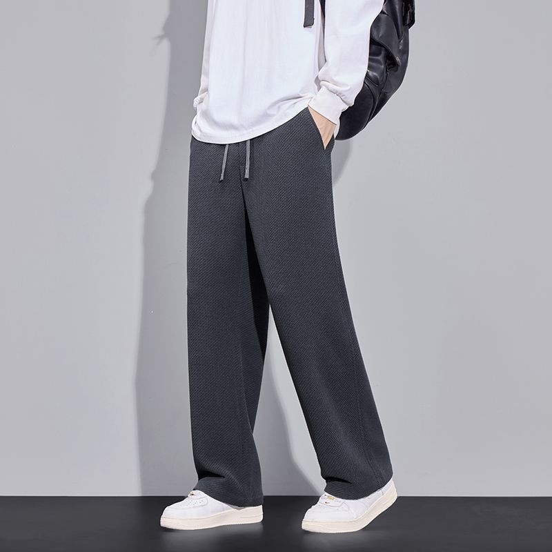 Meeste kootud ruuduline püksid sügistalveks, puuvillane, kõrge vöökohaga, sirge lõige, pikad