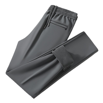 Панталони за мъже на средна възраст, ежедневни, права кройка, подплатени с флис, зима 2025.