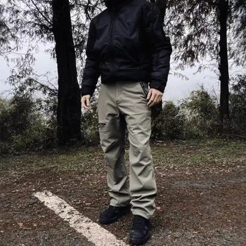 Matkamiseks fleece-voodriga püksid, sirge lõige, kõrge vöökoht, nailonist mägimaterjal