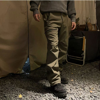 Matkamiseks fleece-voodriga püksid, sirge lõige, kõrge vöökoht, nailonist mägimaterjal