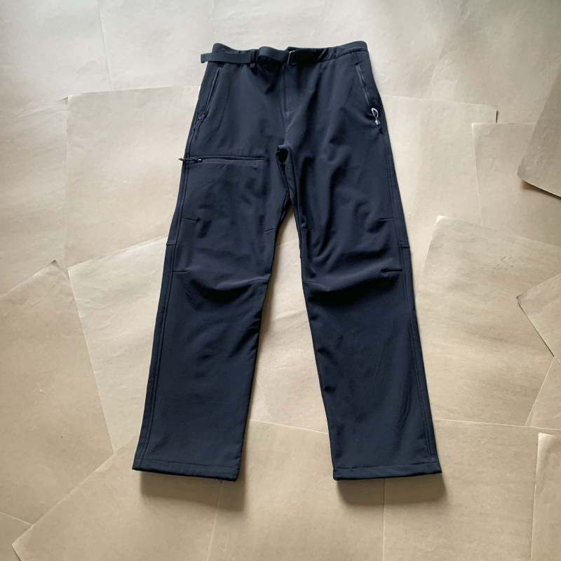 Matkamiseks fleece-voodriga püksid, sirge lõige, kõrge vöökoht, nailonist mägimaterjal