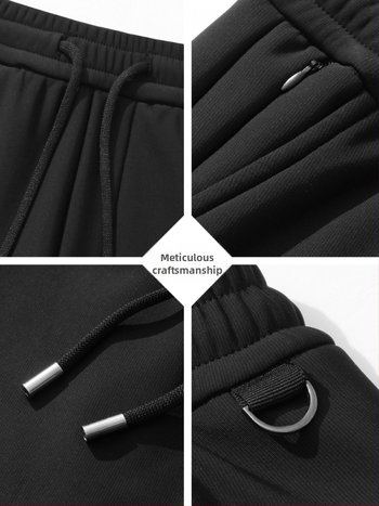 Meeste talvised püksid fleece-vooderdusega, sirge lõikega, vööga, igapäevase äri stiili jaoks, veniv materjal