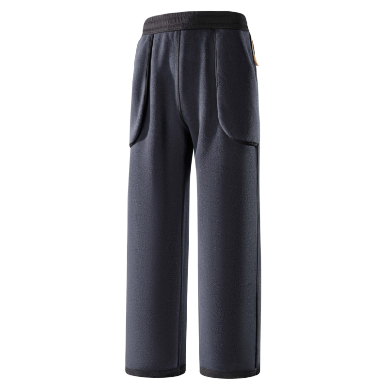 Мъжки спортни панталони с прави крачоли, ветроустойчиви, подплатени полар, средна талия, едноцветни, зимни