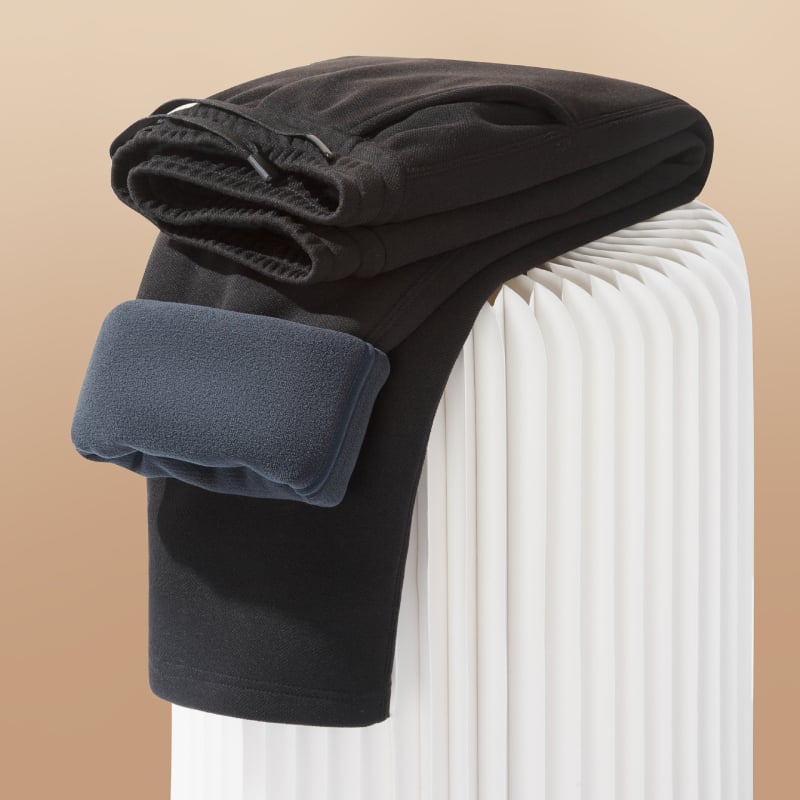 Мъжки спортни панталони с прави крачоли, ветроустойчиви, подплатени полар, средна талия, едноцветни, зимни