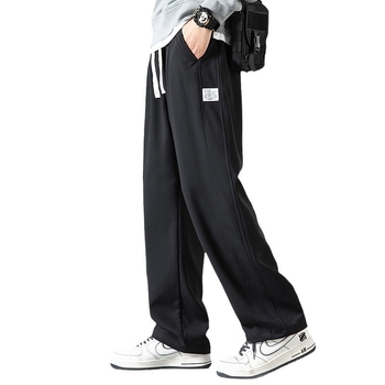 Meeste sportlikud püksid sirge lõikega, paks polüestri kangas, nööriga kinnitusega, talvise igapäevaseks kandmiseks