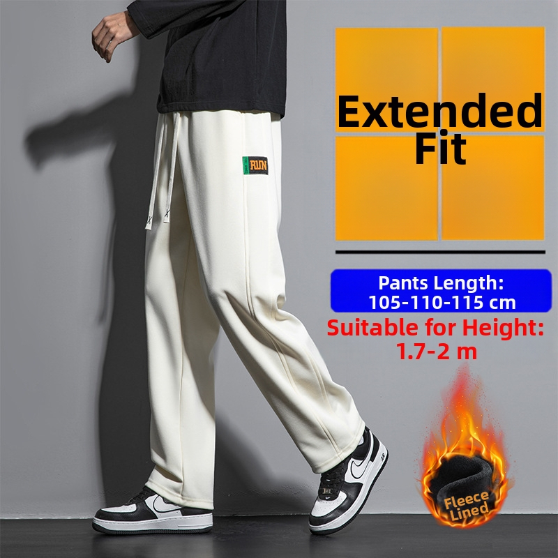 Meeste talvised fliisvooderdusega püksid, vaba lõige, sirged sääred, puuvillasegu 60%